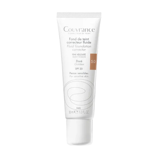Avène COUVRANCE - Fond de Teint Correcteur Fluide SPF20 n°5 Doré - Peaux Sensibles, 30ml