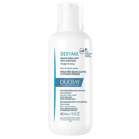 Ducray DEXYANE - Baume Emollient Anti-Grattage - Visage et Corps - Peaux Très Sèches Sujettes à l'Eczéma Atopique, 400ml
