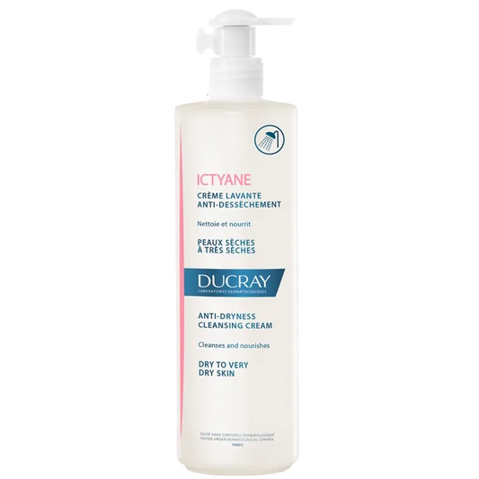 Ducray ICTYANE - Crème de Douche Lavante - Visage et Corps - Peaux Sèches à Très Sèches, 400ml