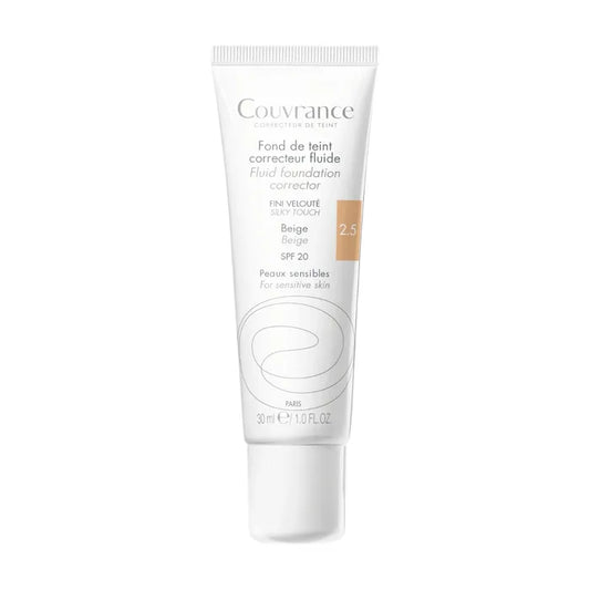 Avène COUVRANCE - Fond de Teint Correcteur Fluide SPF20 n°2.5 Beige - Peaux Sensibles, 30ml