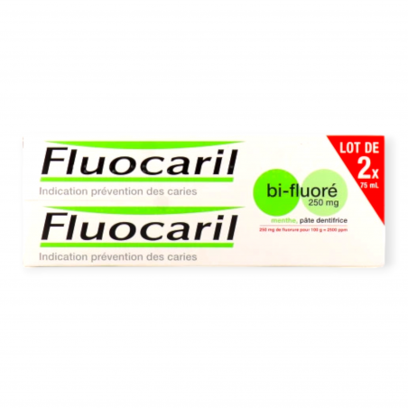 Fluocaril Bi‑Fluoré 250 mg Menthe (Lot 2 × 75 ml)