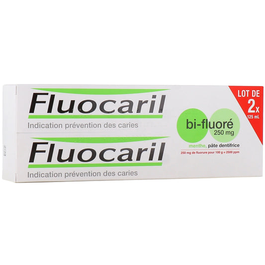 Fluocaril Bi‑Fluoré 250 mg Menthe (Lot 2 × 125 ml)
