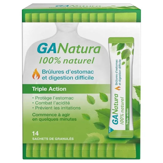 Boots Pharmaceuticals GANatura - Brûlures d'Estomac & Digestion Difficile, 14 sachets de granulés