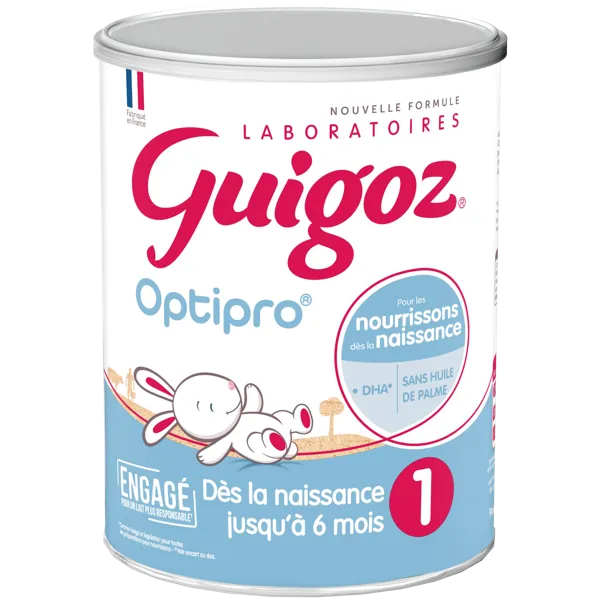 Guigoz OPTIPRO - Lait en Poudre 1er Âge Nouvelle Formule - Dès la Naissance jusqu'à 6 mois, 780g