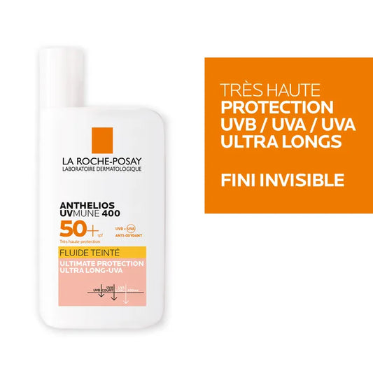La Roche-Posay ANTHELIOS - SPF50+ Fluide Solaire Teinté avec Parfum Peaux normales à Mixtes, 50ml
