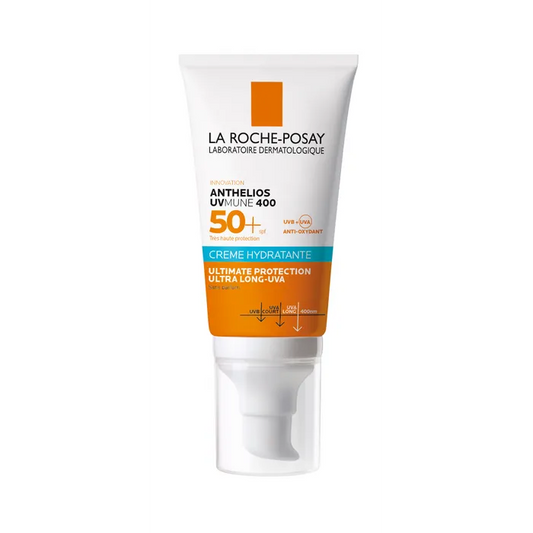 La Roche-Posay ANTHELIOS UVMUNE 400- SPF50+ Crème Solaire Visage Hydratante Sans Parfum, Peaux Sensibles, 50ml