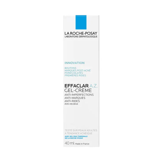 La Roche-Posay EFFACLAR A.Z. - Gel-Crème Anti-Imperfections, Anti-Marques, Anti-Rides - Peaux grasses tendance acnéique, 40ml
