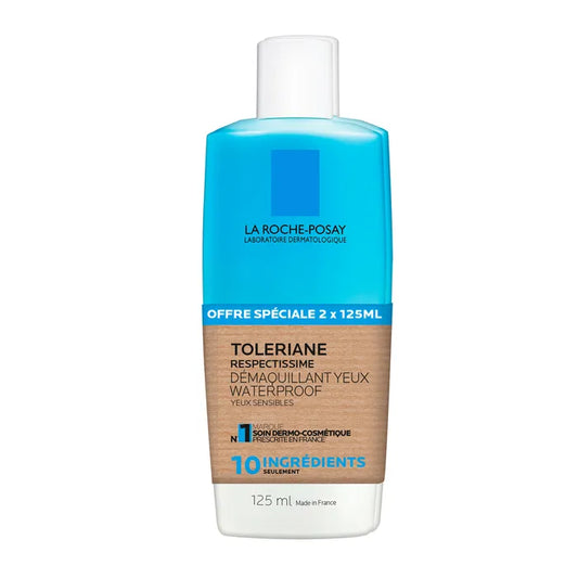 La Roche-Posay TOLERIANE RESPECTISSIME - Démaquillant Yeux Waterproof, 2x125ml