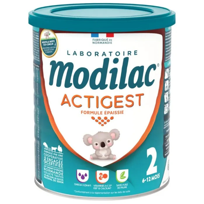 Modilac ACTIGEST - Lait en Poudre 2ème Âge Formule Epaissie - De 6 à 12 mois, 800g