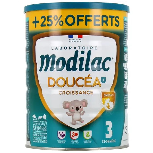 Modilac DOUCEA - Lait de Croissance - De 12 à 36 mois, 800g + 25% Offerts