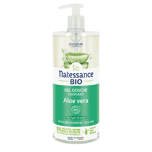 Natessance Gel Douche Vivifiant Aloe Vera Bio, 1l