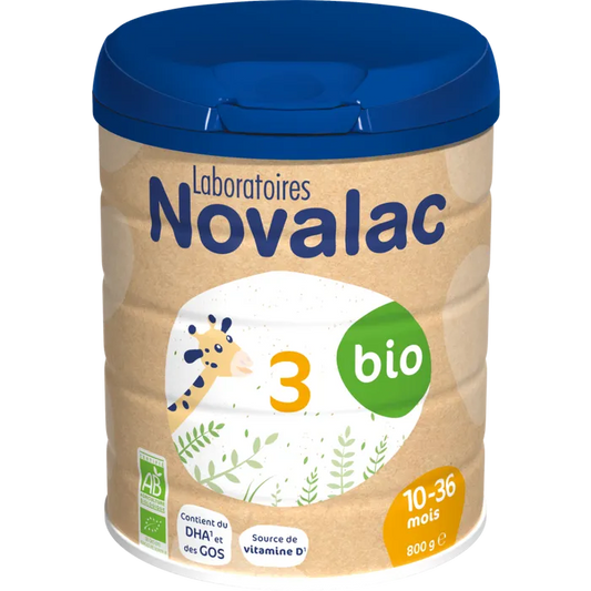 Novalac BIO - Lait de Croissance 3ème Âge Bio - De 10 à 36 mois, 800g