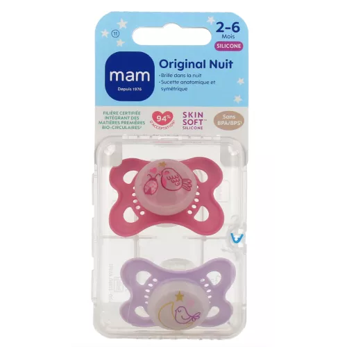 MAM 2 Sucettes Original nuit 2-6 mois