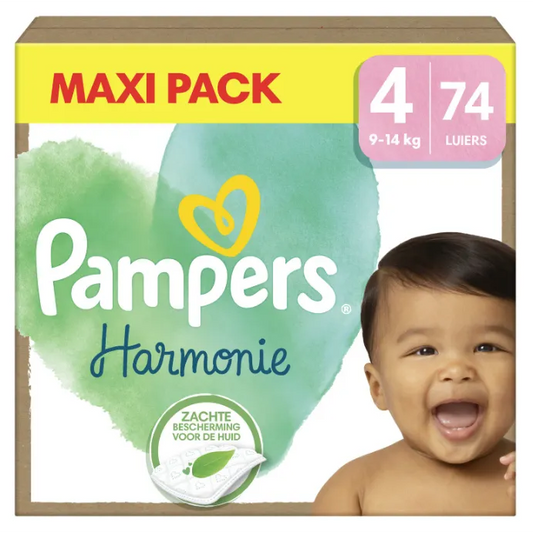 Pampers Harmonie – Taille 4 (9–14 kg) – 74 couches