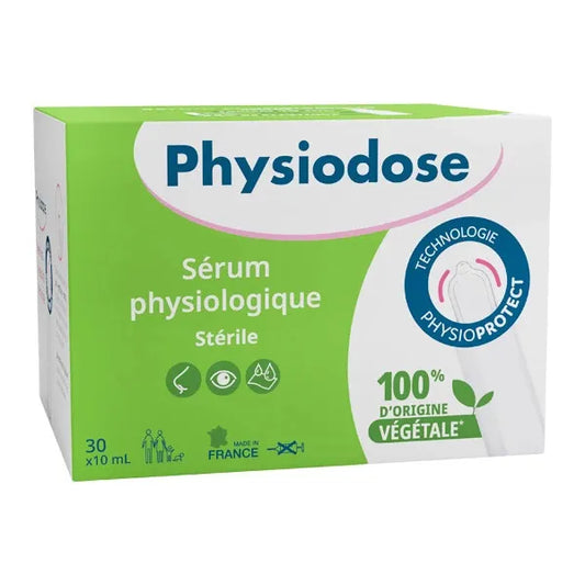 PHYSIODOSE Sérum Physiologique Stérile, 30 Unidoses Plastique Végétal de 5ml