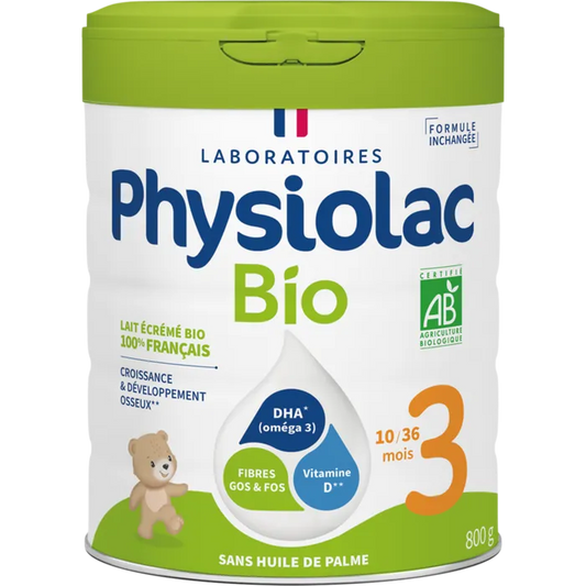 Physiolac PHYSIOLAC BIO - Lait de Croissance 3ème Âge Bio - De 1 à 3 ans, 800g