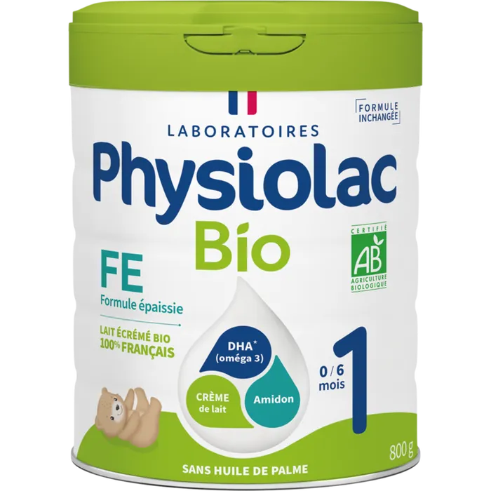 Physiolac PHYSIOLAC BIO - Lait en Poudre 1er Âge Formule Epaissie Bio - De 0 à 6 mois, 800g