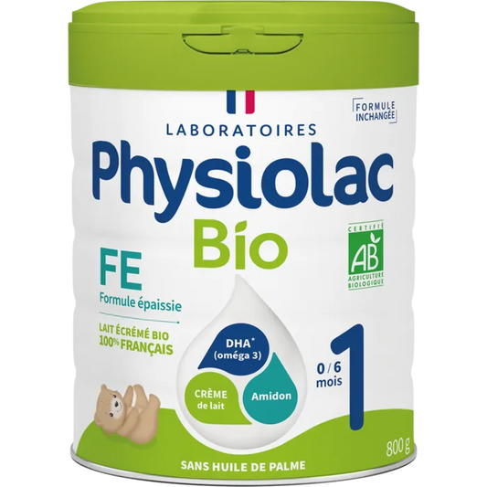Physiolac PHYSIOLAC BIO - Lait en Poudre 1er Âge Formule Epaissie Bio - De 0 à 6 mois, 800g