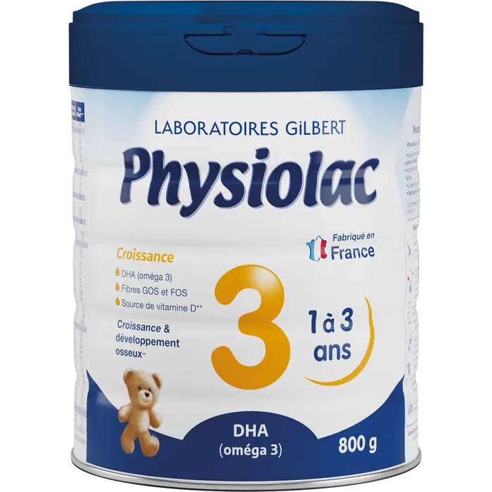 Physiolac Lait de Croissance 3ème Âge - De 1 à 3 ans, 800g