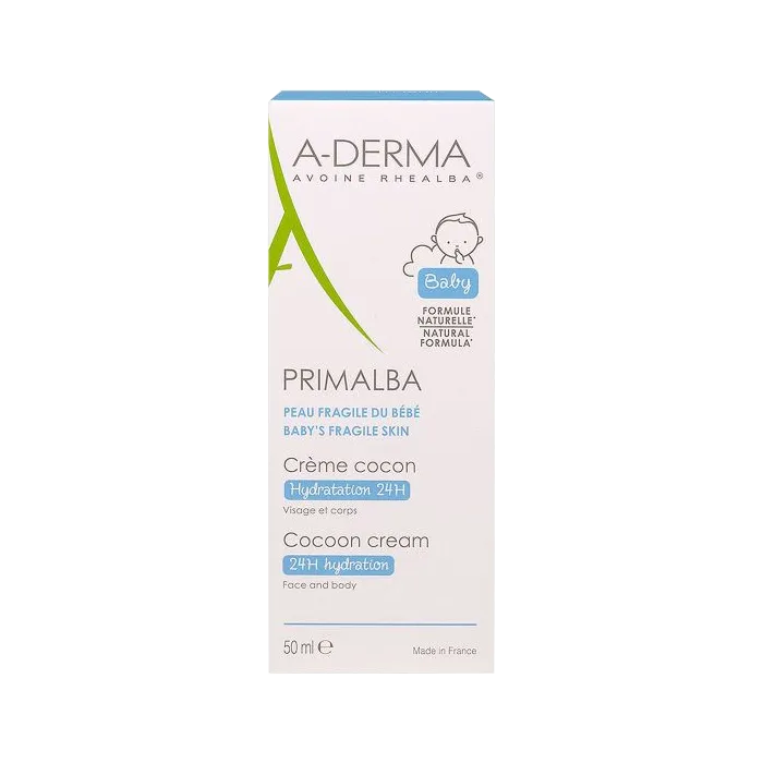 A-derma PRIMALBA - Crème Cocon - Visage et Corps - Peau Fragile du Bébé, 50ml