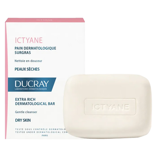 Ducray ICTYANE - Extra-Rich Dermatological Bar - Face and Body - Dry Skin, 100g