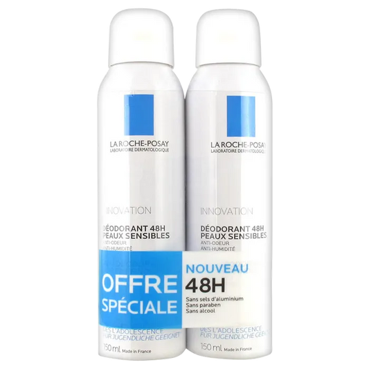 La Roche-Posay DÉODORANT - Déodorant Peaux Sensibles 48H Spray Lot, 2x150ml