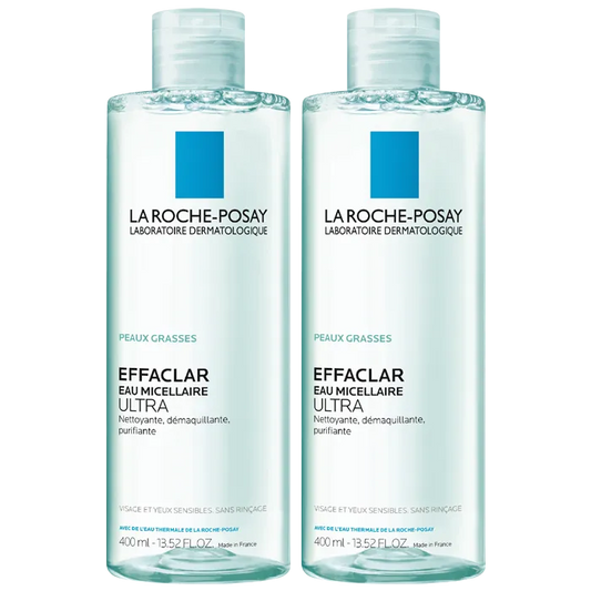 La Roche-Posay EFFACLAR - Eau Micellaire Ultra Peaux Grasses Lot de 2, 2x400ml