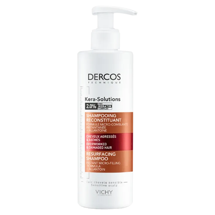 Dercos Kera-Solutions Shampooing Reconstituant Cheveux Agressés et Abimés, 250ml