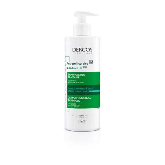 Dercos Anti-pelliculaire Shampooing Traitant Pellicules et Démangeaisons Cheveux Normaux à Gras, 390ml