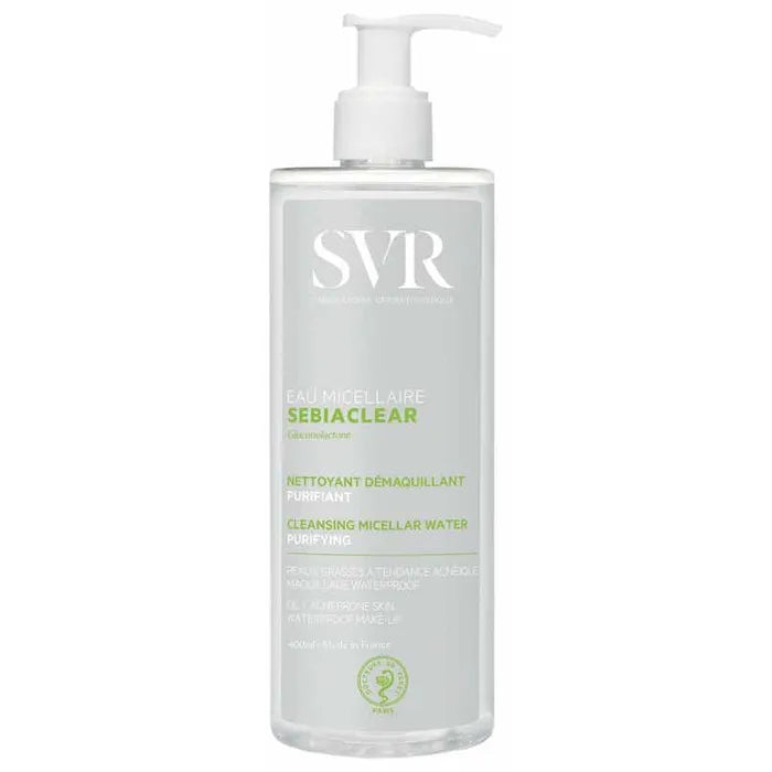 SVR SEBIACLEAR - Eau Micellaire Purifiante et Nettoyante - Visage et Yeux - Peaux Grasses à Tendance Acnéique, 400ml