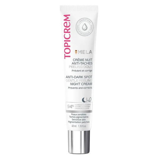 Topicrem MELA - Crème Nuit Anti-Taches Peeling Doux - Visage - Peaux Sensibles, 40ml