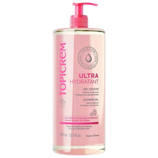 Topicrem ULTRA-HYDRATANT - Gel Douche - Peaux Sensibles et Sèches, 1L