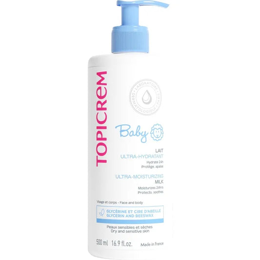 Topicrem BÉBÉ - Ultra-Moisturizing Milk - Face and Body - Sensitive and Dry Skin, 500ml