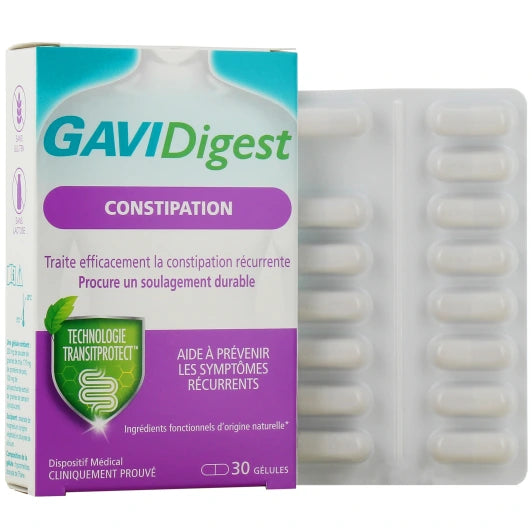 GAVIDigest Constipation – Complément Alimentaire – Boîte de 30 gélules