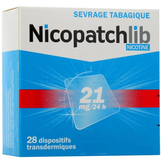 NICOPATCHLIB – Patchs Transdermiques Nicotine 21mg/24h (28 patchs)