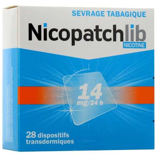 NICOPATCHLIB – Patchs Transdermiques Nicotine 14mg/24h (28 patchs)