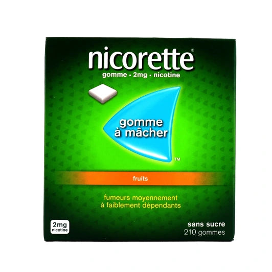 NICORETTE – Gommes Nicotine 2 mg Fruits (210 gommes)