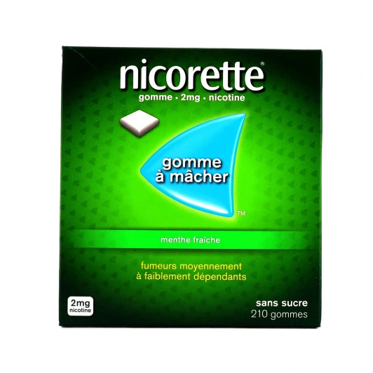 NICORETTE – Gommes Nicotine 2 mg Menthe fraîche (210 gommes)