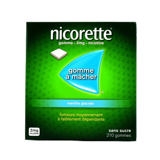 NICORETTE – Gommes Nicotine 2 mg Menthe Glaciale (210 gommes)